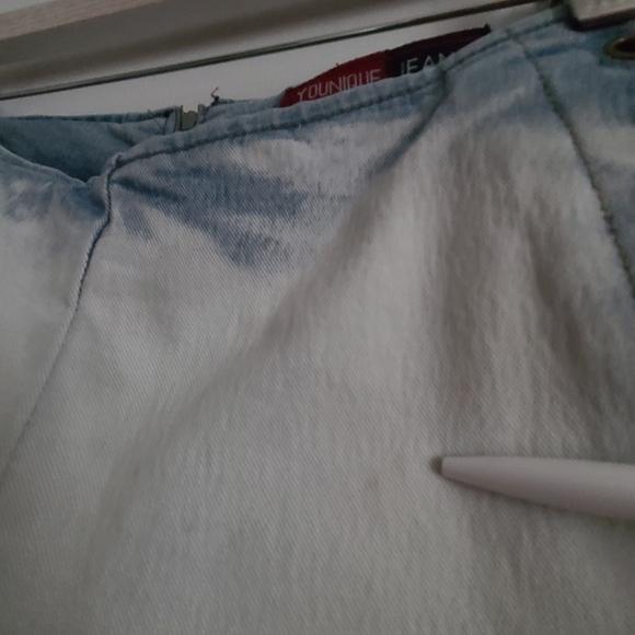 Vintage Younique Flare Jeans in White and Light Blue Size 5 - Picture 9 of 14